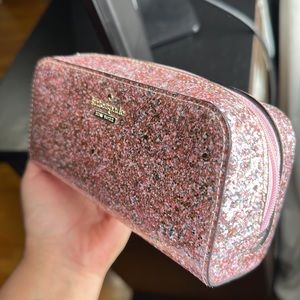Kate Spade Multi glitter light pink pouch/cosmetic case
